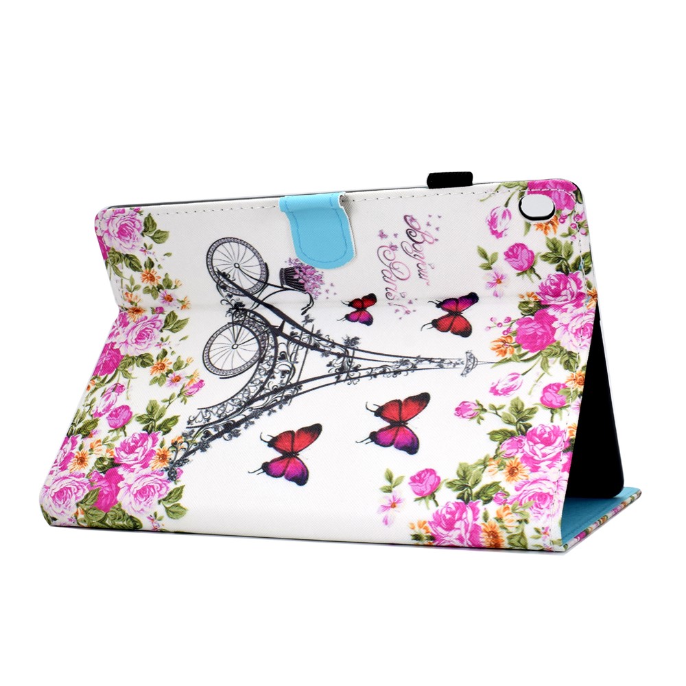 Pattern Printing Leather Card Holder Tablet Case for Lenovo Tab M10 TB-X605F - Eiffel Tower-4