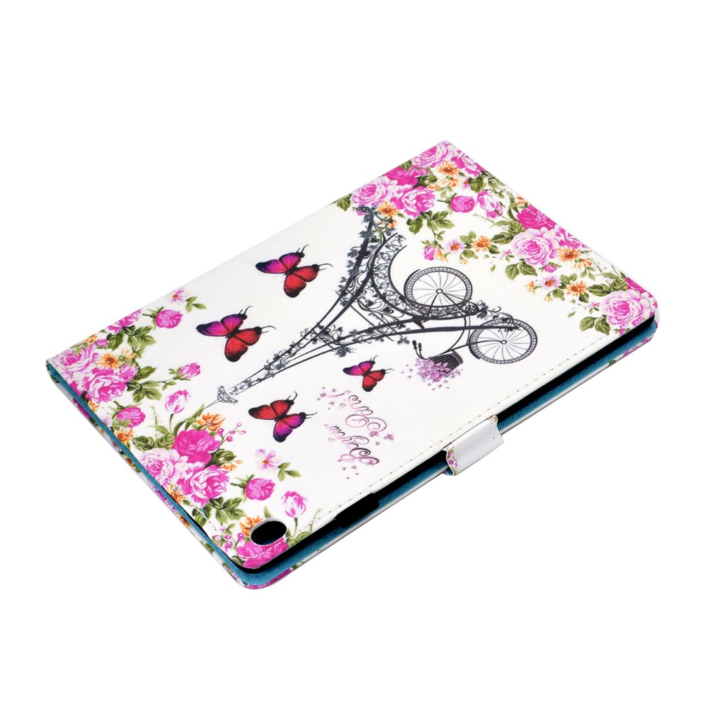 Pattern Printing Leather Card Holder Tablet Case for Lenovo Tab M10 TB-X605F - Eiffel Tower-6