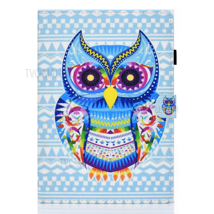 Pattern Printing Leather Card Holder Tablet Case for Lenovo Tab M10 TB-X605F - Owl-2