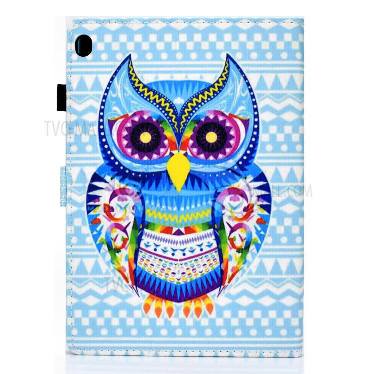 Pattern Printing Leather Card Holder Tablet Case for Lenovo Tab M10 TB-X605F - Owl-3