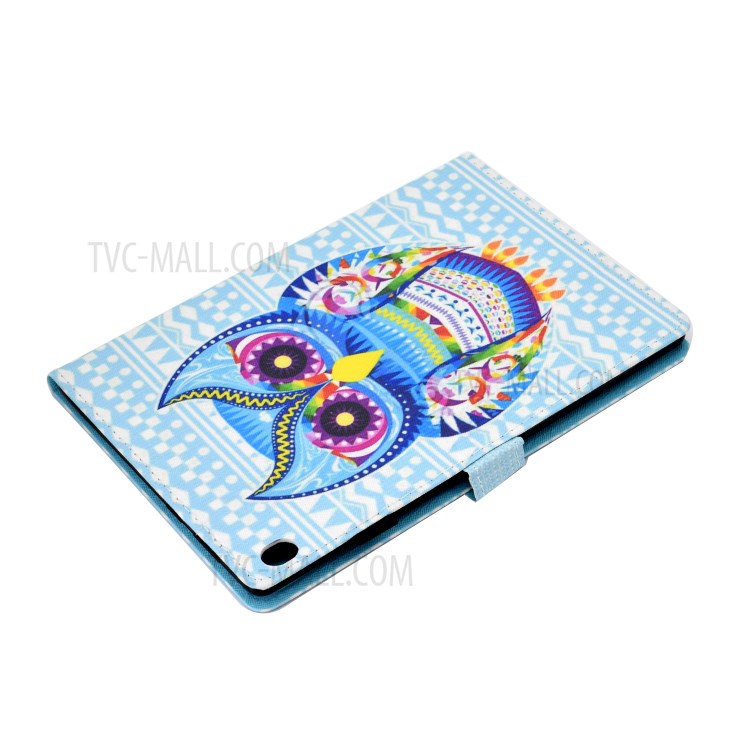Pattern Printing Leather Card Holder Tablet Case for Lenovo Tab M10 TB-X605F - Owl-6