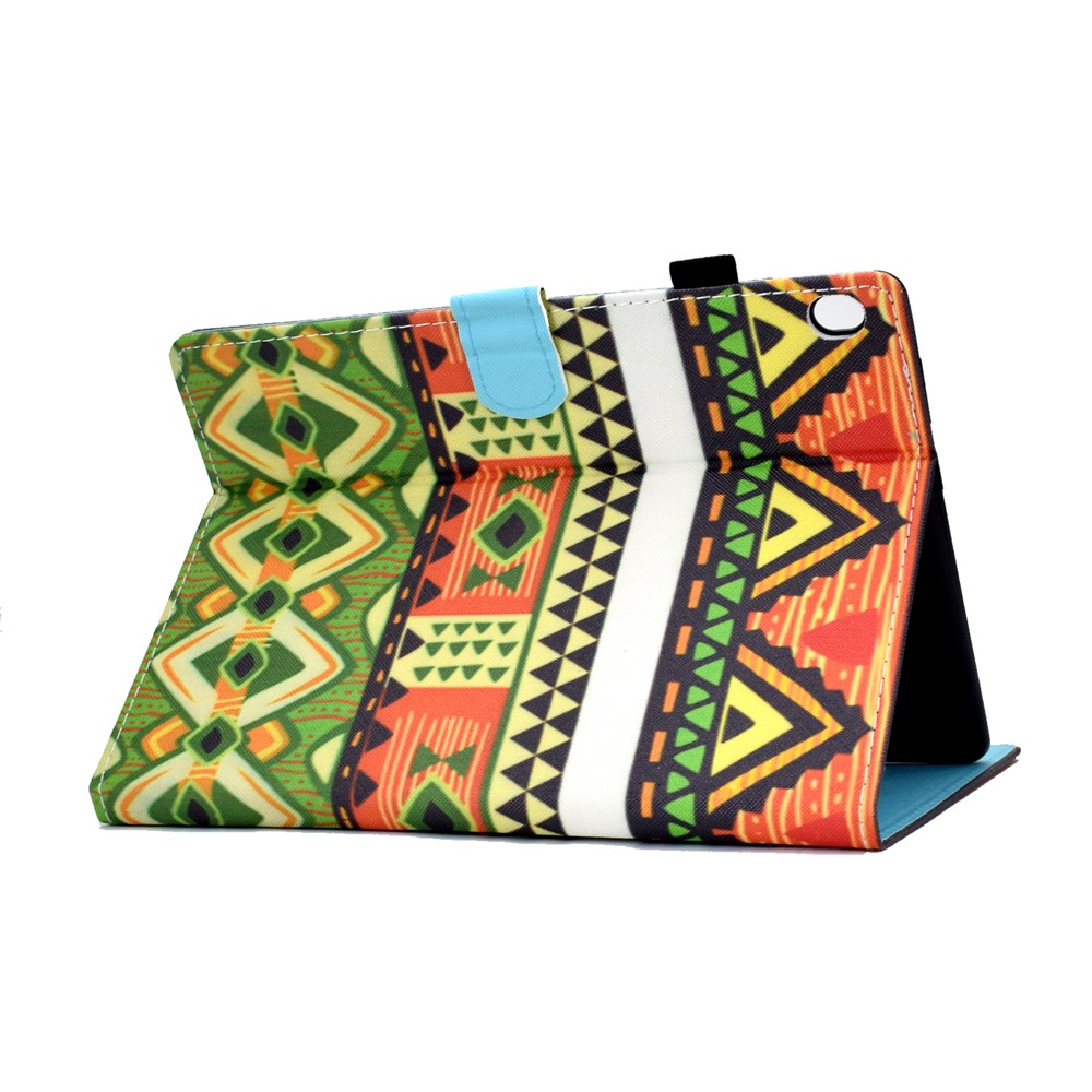 Pattern Printing Leather Card Holder Tablet Case for Lenovo Tab M10 TB-X605F - Geometric Patterns-4