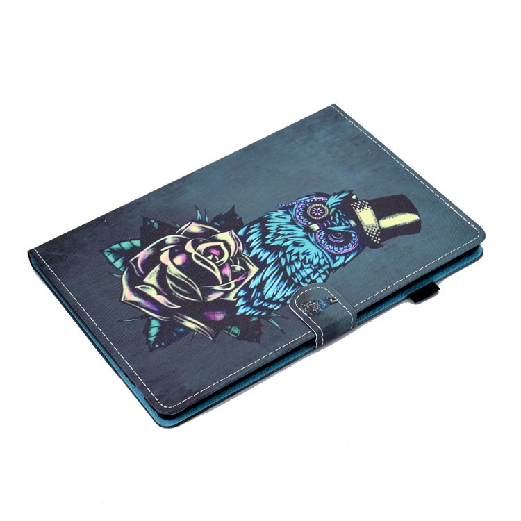 Pattern Printing Leather Card Holder Tablet Case for Lenovo Tab M10 TB-X605F - Rose and Owl-5