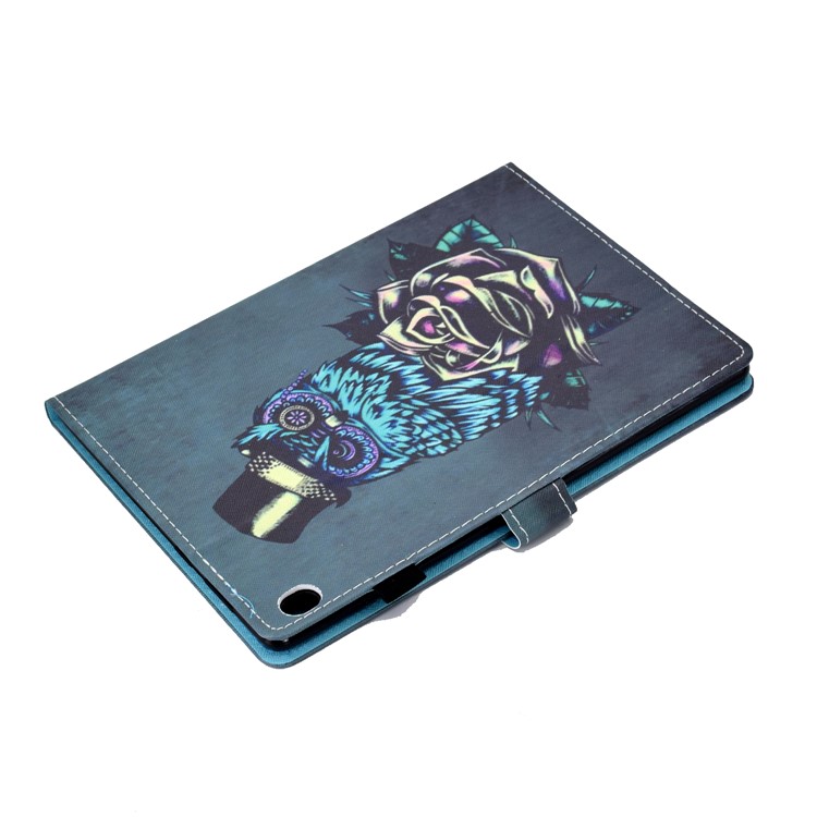 Pattern Printing Leather Card Holder Tablet Case for Lenovo Tab M10 TB-X605F - Rose and Owl-6