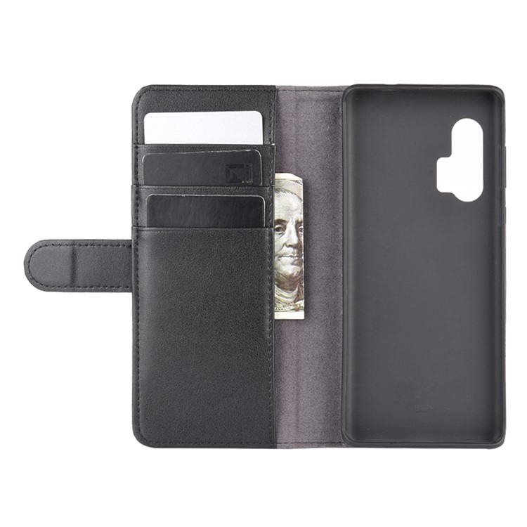 Split Leather Case with Wallet Stand for Motorola Edge Plus - Black-5