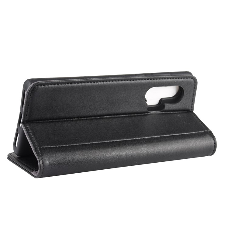 Split Leather Case with Wallet Stand for Motorola Edge Plus - Black-7