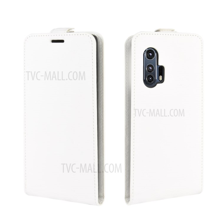 Crazy Horse Skin Vertical Flip Leather Cell Phone Case for Motorola Edge Plus - White-2