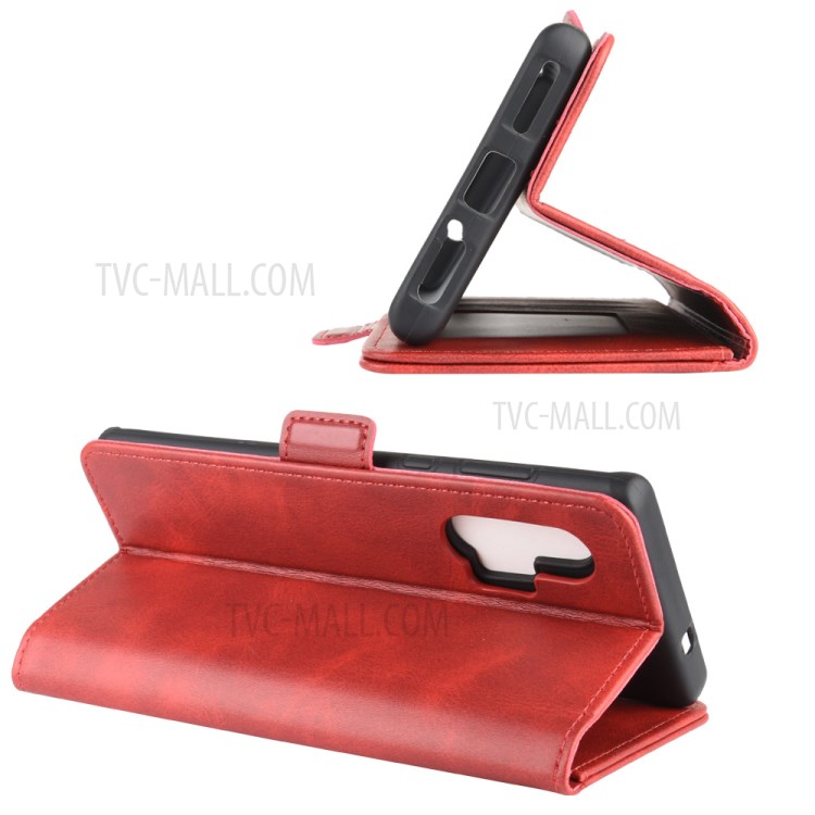 Magnet Adsorption Leather Shell for Motorola Edge Plus - Red-5