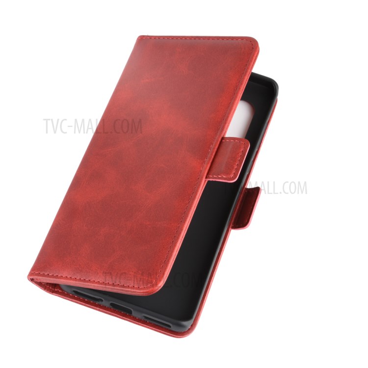 Magnet Adsorption Leather Shell for Motorola Edge Plus - Red-7