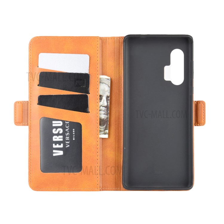 Magnet Adsorption Leather Shell for Motorola Edge Plus - Brown-3