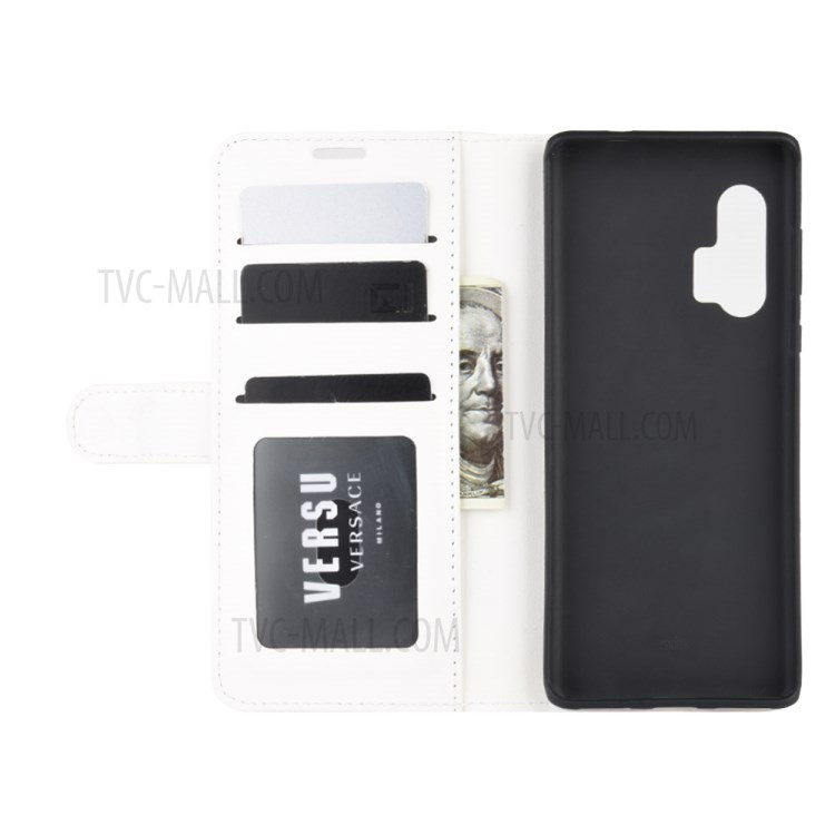 Crazy Horse Skin with Wallet Leather Stand Case for Motorola Edge Plus - White-5