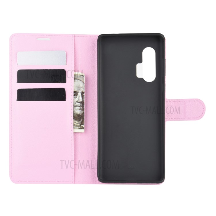Litchi Texture Stylish Wallet Leather Case for Motorola Edge Plus - Pink-3