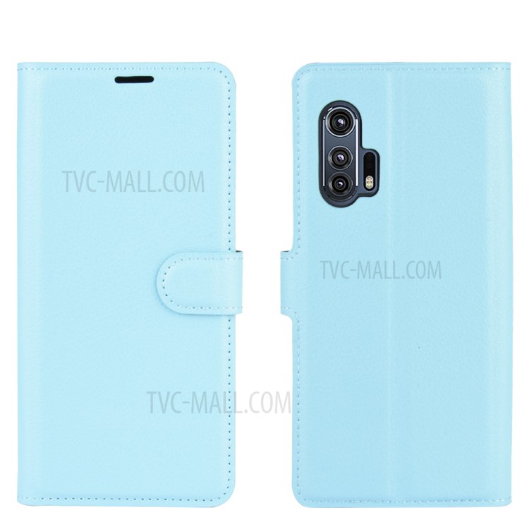 Litchi Texture Stylish Wallet Leather Case for Motorola Edge Plus - Blue-2