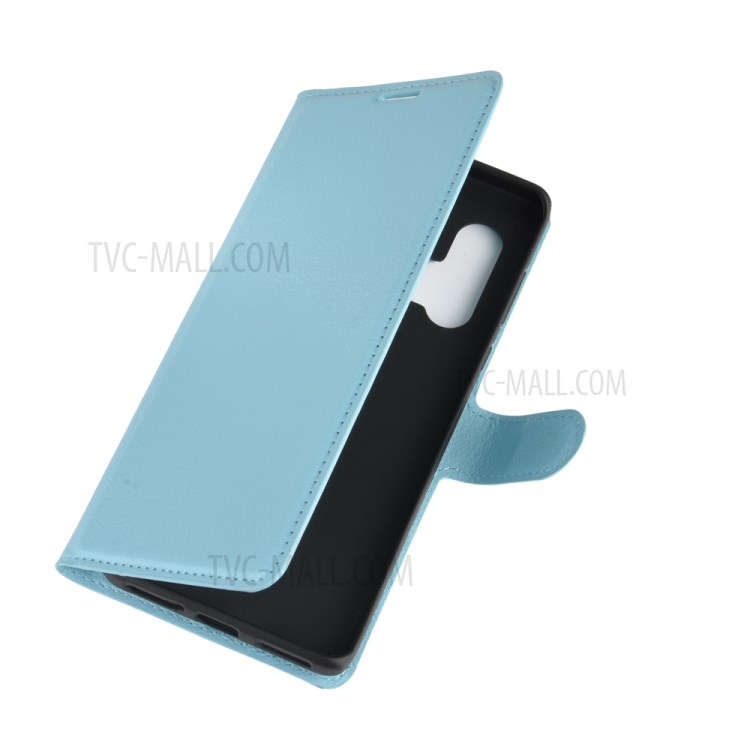 Litchi Texture Stylish Wallet Leather Case for Motorola Edge Plus - Blue-3