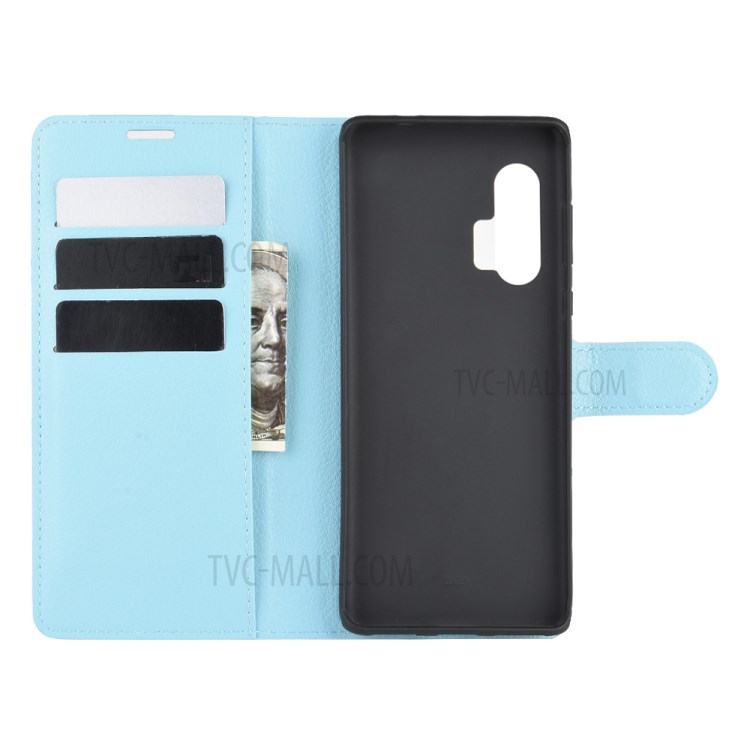 Litchi Texture Stylish Wallet Leather Case for Motorola Edge Plus - Blue-4