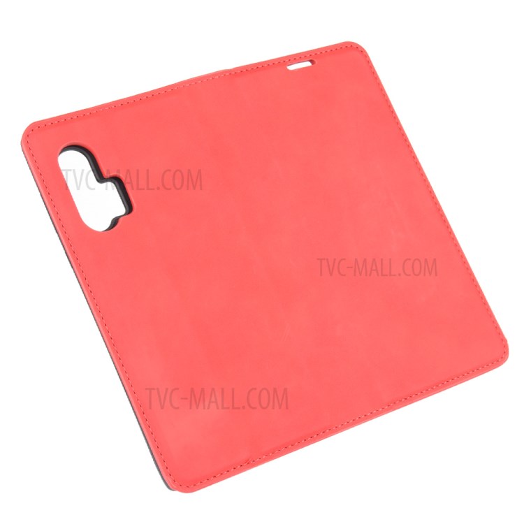 Silky Touch Leather Wallet Cool Cover for Motorola Edge Plus - Red-6