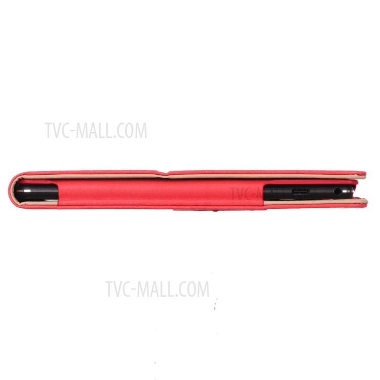 PU Leather Tablet Shell with Elastic Hand Strap for Lenovo Tab M10 TB-X605F - Red-13