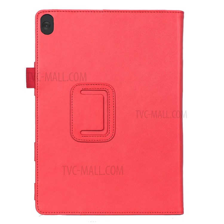 PU Leather Tablet Shell with Elastic Hand Strap for Lenovo Tab M10 TB-X605F - Red-3