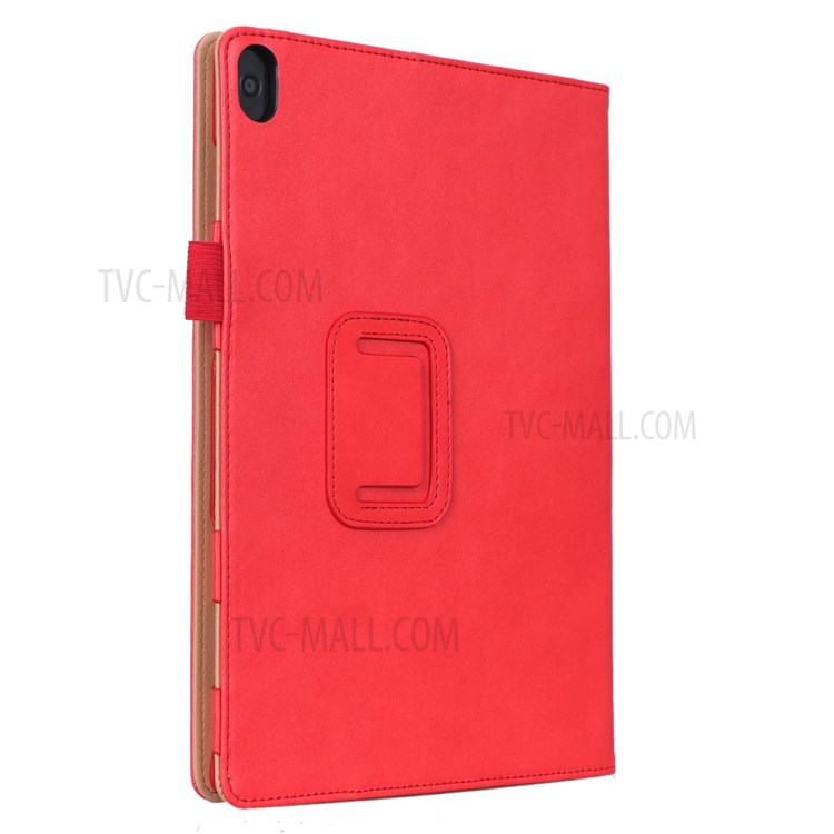 PU Leather Tablet Shell with Elastic Hand Strap for Lenovo Tab M10 TB-X605F - Red-5