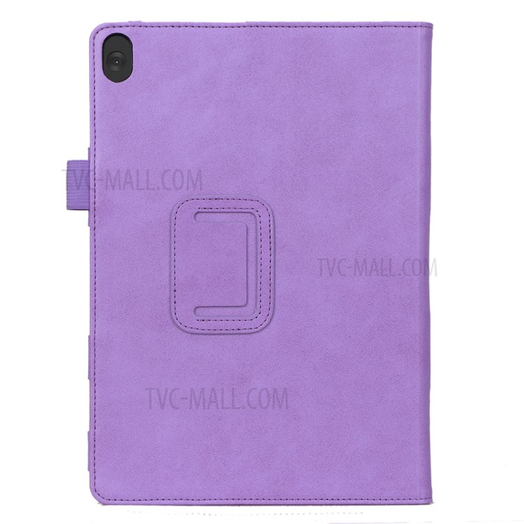 PU Leather Tablet Shell with Elastic Hand Strap for Lenovo Tab M10 TB-X605F - Purple-3