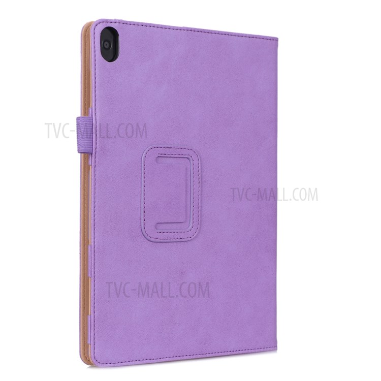 PU Leather Tablet Shell with Elastic Hand Strap for Lenovo Tab M10 TB-X605F - Purple-4