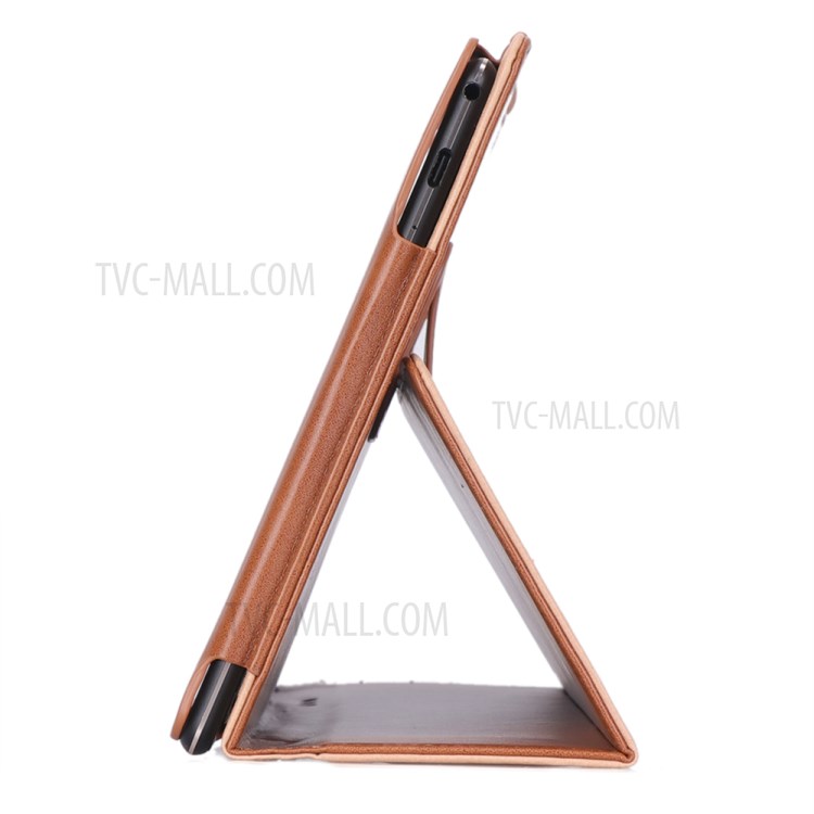 PU Leather Tablet Shell with Elastic Hand Strap for Lenovo Tab M10 TB-X605F - Brown-11