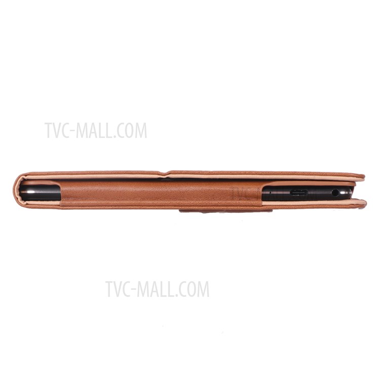 PU Leather Tablet Shell with Elastic Hand Strap for Lenovo Tab M10 TB-X605F - Brown-13