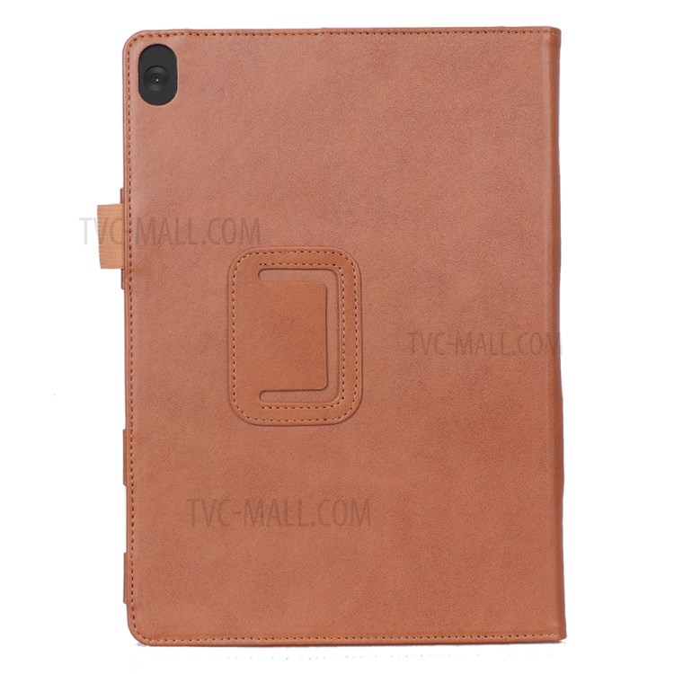 PU Leather Tablet Shell with Elastic Hand Strap for Lenovo Tab M10 TB-X605F - Brown-3