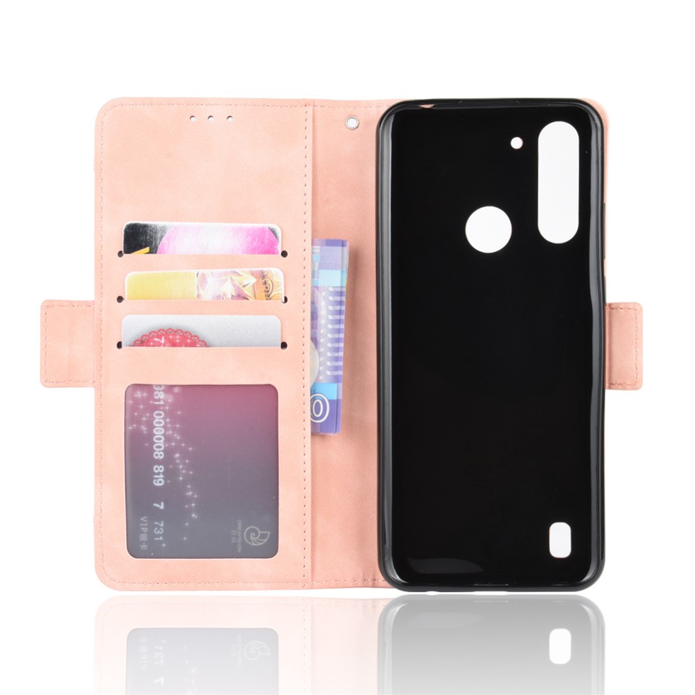 Slot a Più Carte Guscio in Pelle PU Per Motorola Moto G8 Power Lite - Rosa