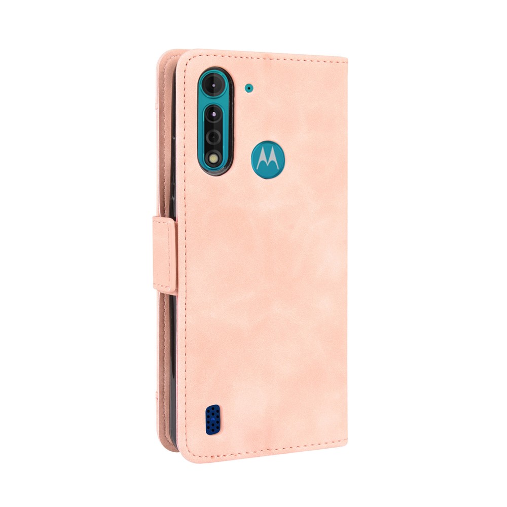 Múltiplas Slots de Cartão PU Shell de Couro Para Motorola Moto G8 Power Lite - Rosa