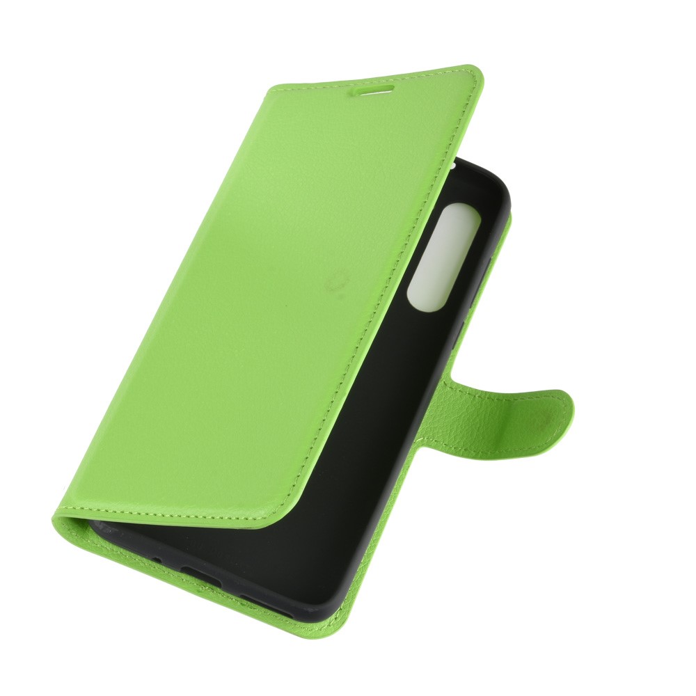 Litchi Skin with Wallet Leather Cover for Motorola Moto G8 Power - Green-2