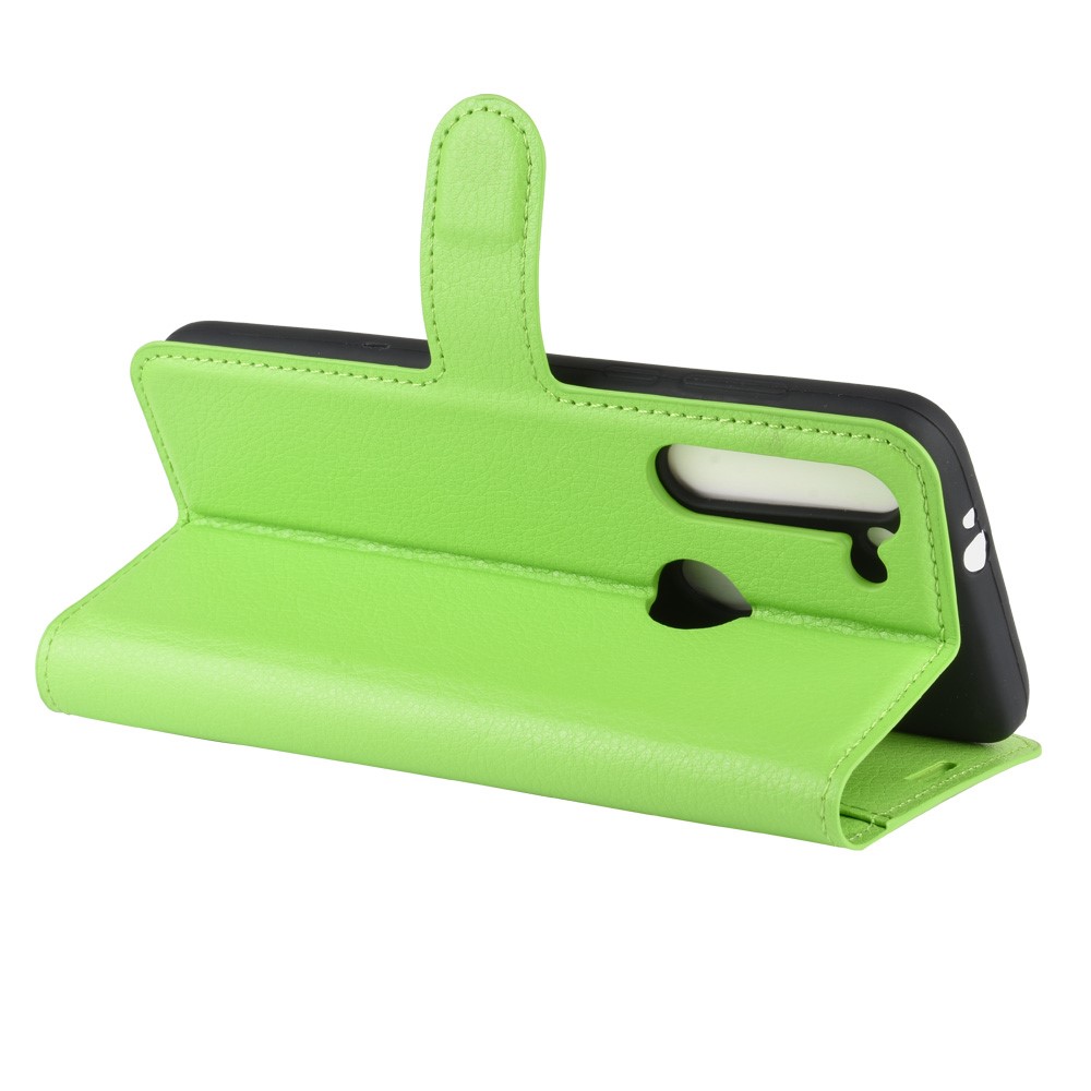 Litchi Skin with Wallet Leather Cover for Motorola Moto G8 Power - Green-5