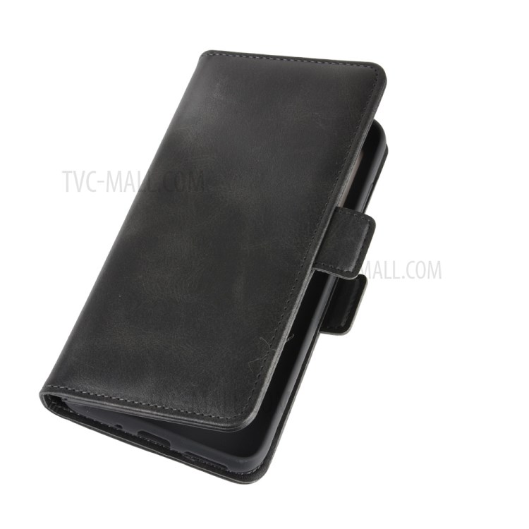 Magnetic PU Leather Stylish Flip Cover for Motorola Moto G8 Power - Black-3