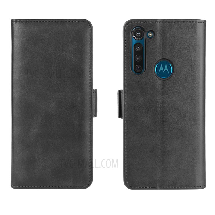 Magnetic PU Leather Stylish Flip Cover for Motorola Moto G8 Power - Black-6