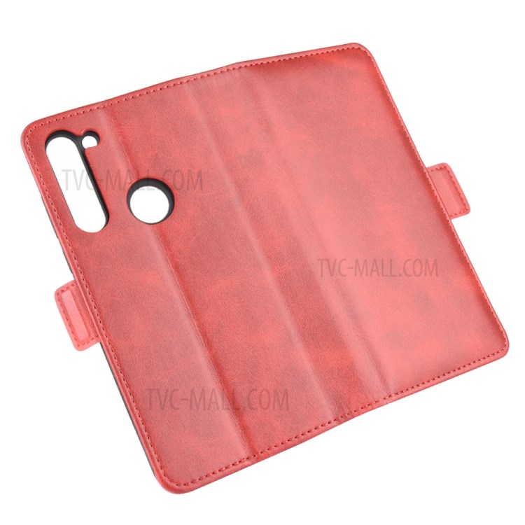 Magnetic PU Leather Stylish Flip Cover for Motorola Moto G8 Power - Red-2