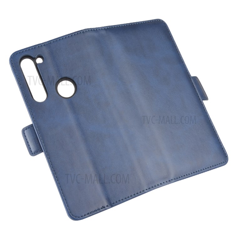 Magnetic PU Leather Stylish Flip Cover for Motorola Moto G8 Power - Blue-7