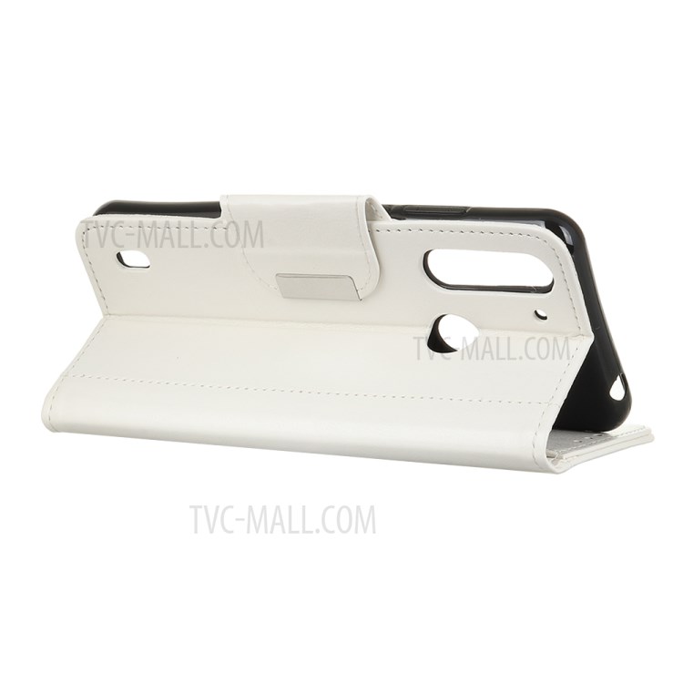 Protective Cover Leather Wallet Stand Mobile Phone Case for Motorola Moto G8 Power Lite - White-3