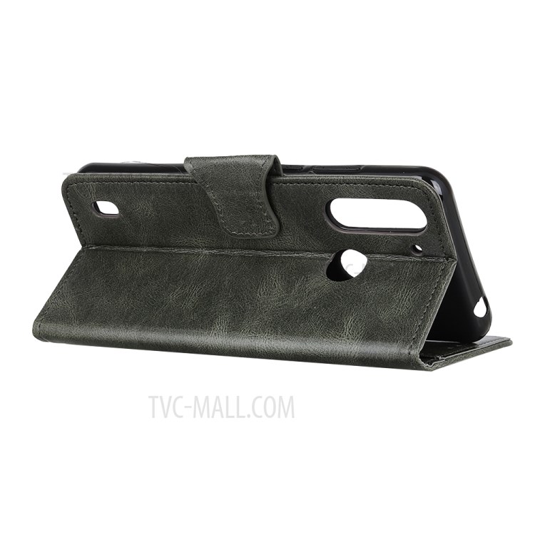 Crazy Horse Texture Protection Leather Wallet Stand Case for Motorola Moto G8 Power Lite - Army Green-3