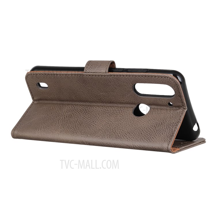 KHAZNEH Leather Wallet Stand Case for Motorola Moto G8 Power Lite - Grey-3