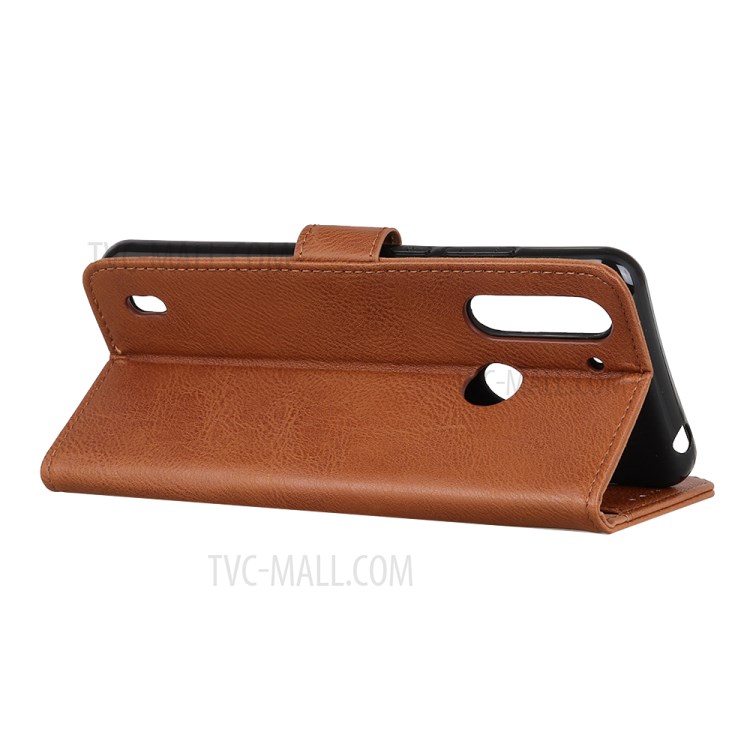 KHAZNEH Leather Wallet Stand Case for Motorola Moto G8 Power Lite - Brown-3