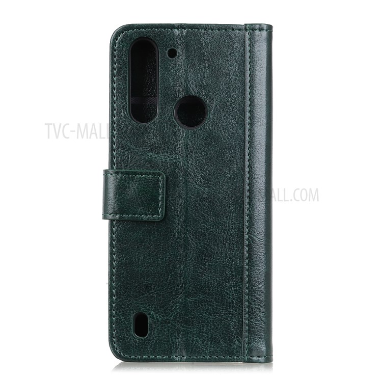 Rivet Decor Crazy Horse Leather Case Phone Cover for Motorola Moto G8 Power Lite - Green-2