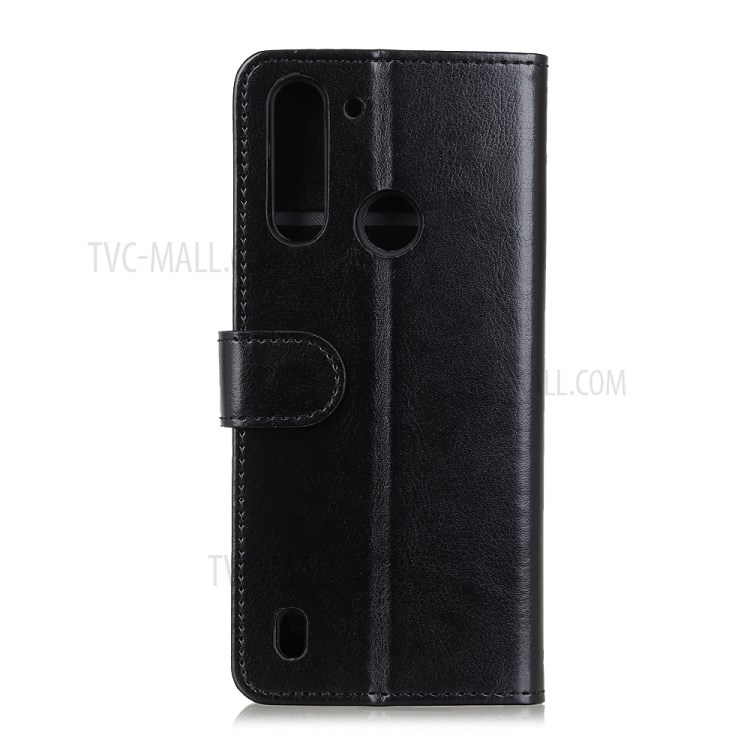 Crazy Horse Magnetic Leather Stand Case for Motorola Moto G8 Power Lite - Black-3