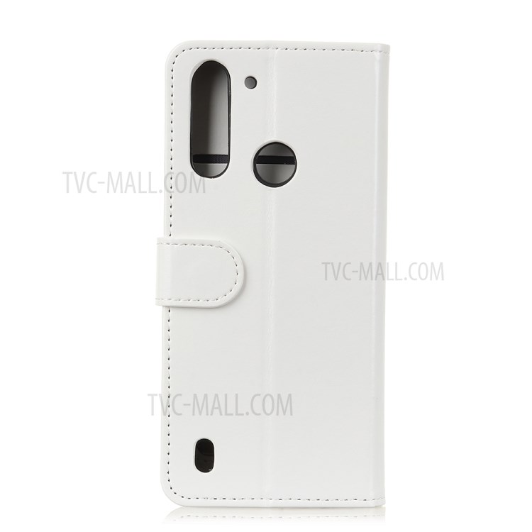 Crazy Horse Magnetic Leather Stand Case for Motorola Moto G8 Power Lite - White-2