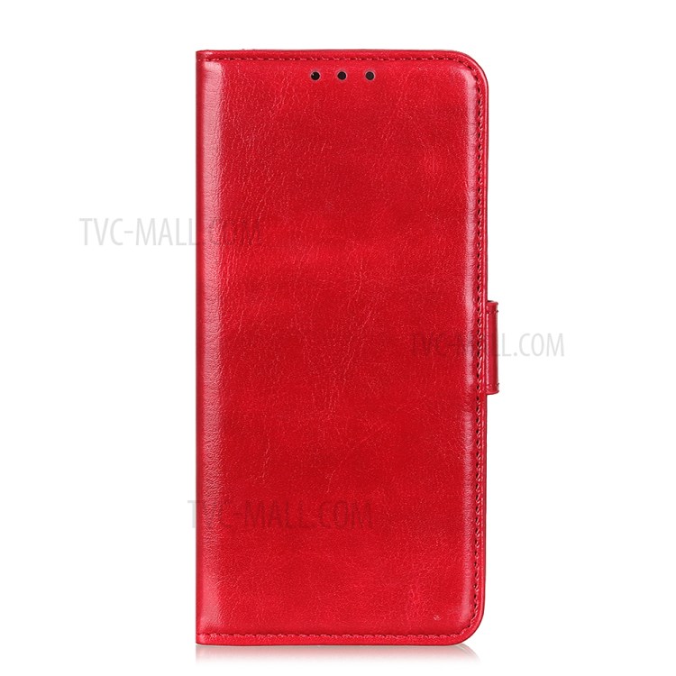 Crazy Horse Magnetic Leather Stand Case for Motorola Moto G8 Power Lite - Red-6