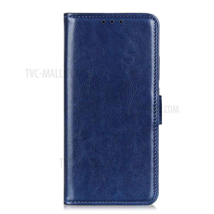 Crazy Horse Magnetic Leather Stand Case for Motorola Moto G8 Power Lite - Blue-5