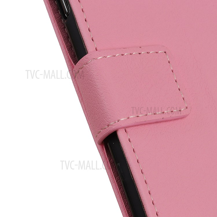 PU Leather Wallet Stand Protective Shell Cover for Motorola Moto G8 Power Lite - Pink-5