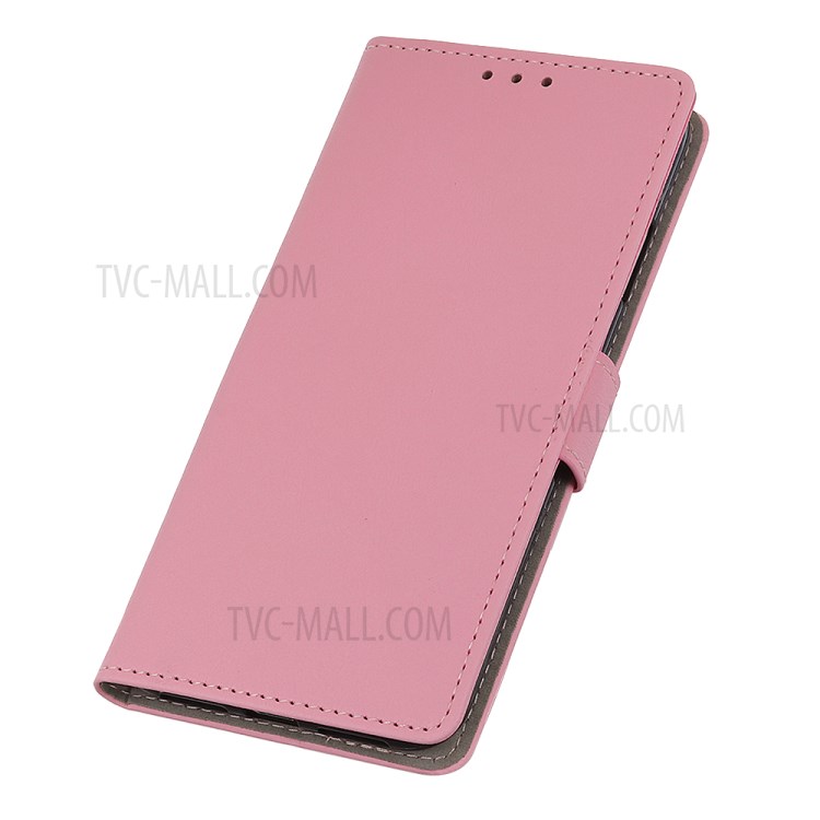 PU Leather Wallet Stand Protective Shell Cover for Motorola Moto G8 Power Lite - Pink-6