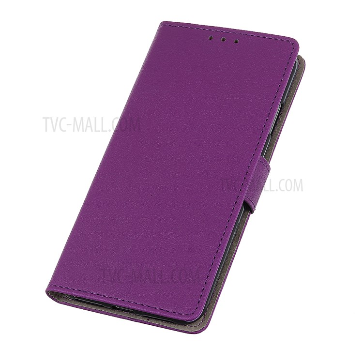 PU Leather Wallet Stand Protective Shell Cover for Motorola Moto G8 Power Lite - Purple-6