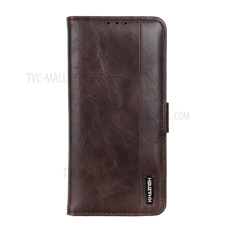 PU Leather Wallet Stand Cell Phone Case for Motorola Moto G8 Power Lite - Brown-1