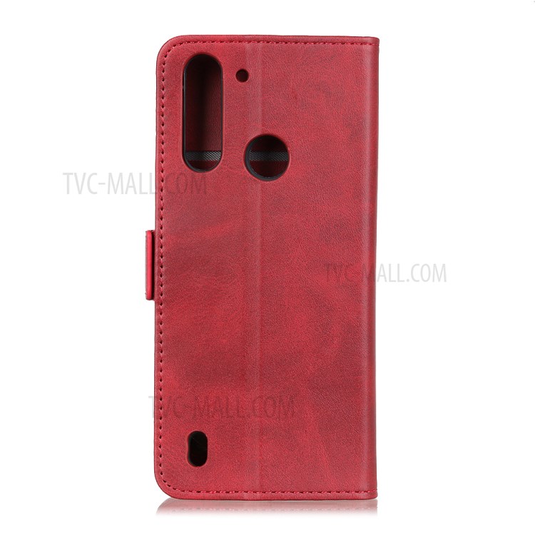 Magnetic PU Leather Wallet Cell Phone Case for Motorola Moto G8 Power Lite - Red-2
